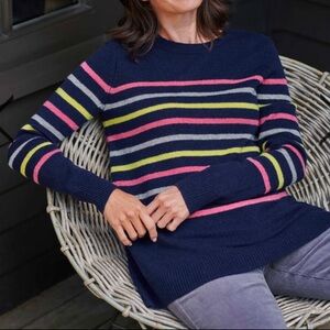 Woolovers Navy Multi-Stripe Sweater - NWT - Medium